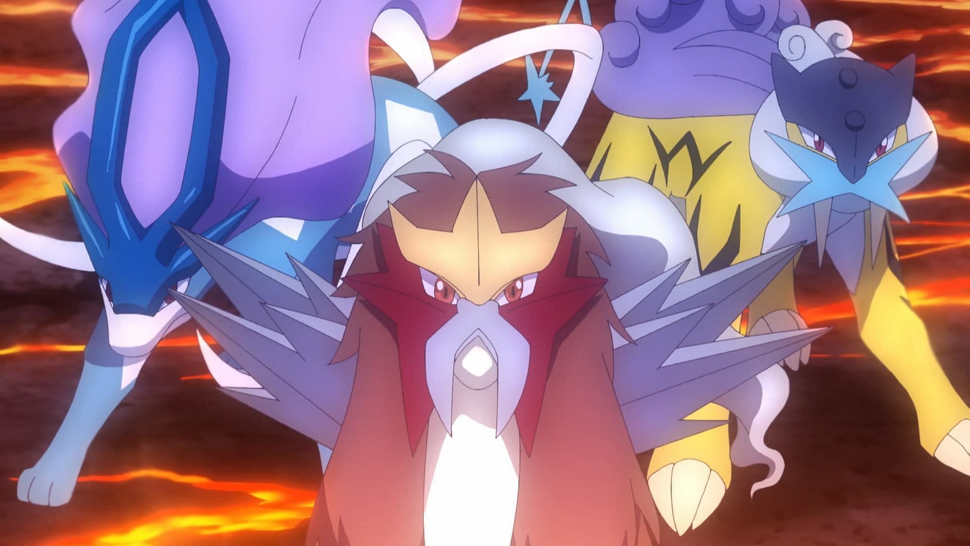 The Legendary Beasts Trio as seen in the anime (Image via The Pokemon Company)